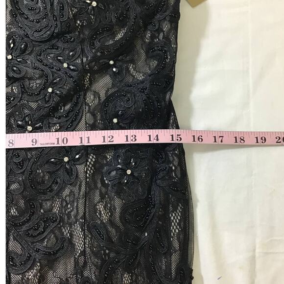 ASPEED L black beaded lace cutout backless mermaid formal maxi dress NWT B163 - Picture 6 of 10